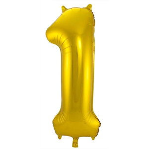 Gouden Folieballon Cijfer 1 - 86 cm